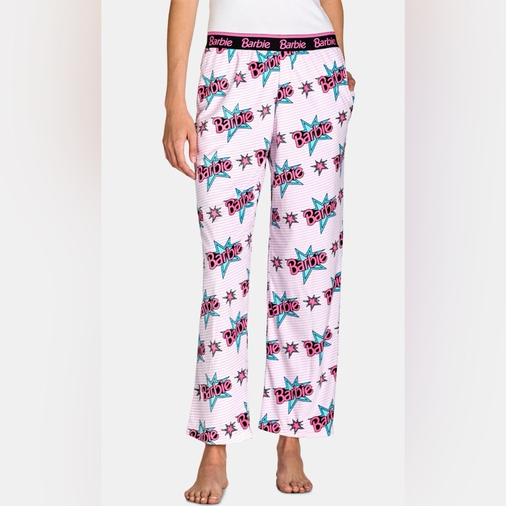 Barbie Velour Pink and Black Pajama Pants